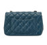 Mini Rectangular Classic Flap, &pound;3,300, Handbags, Blue, Lambskin Leather, Back view